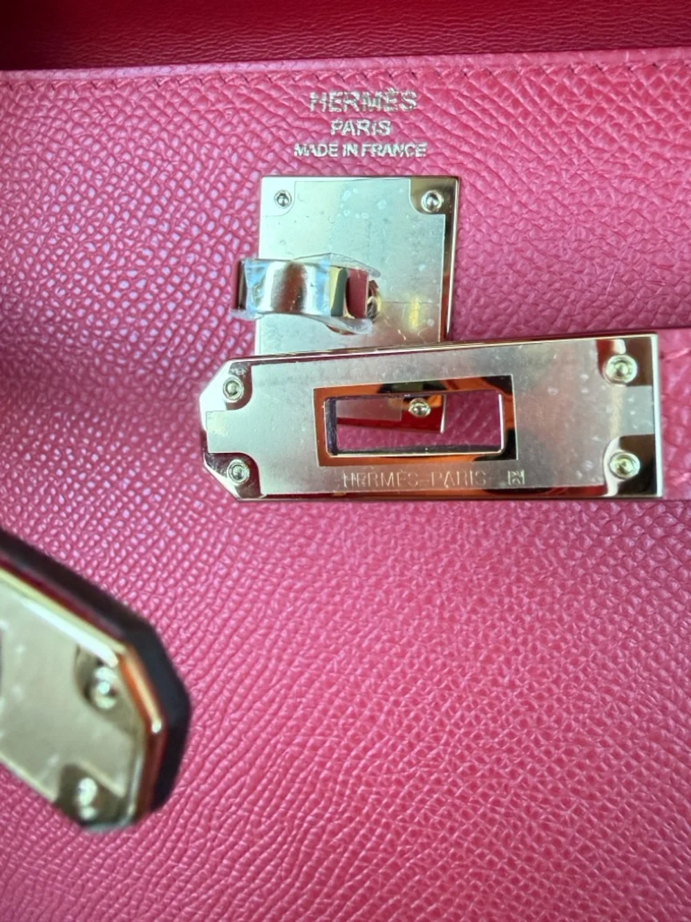 Hermès mini Kelly Elan Red Epsom Gold Hardware Clutch Crossbody Full Set New - Picture 12 of 17